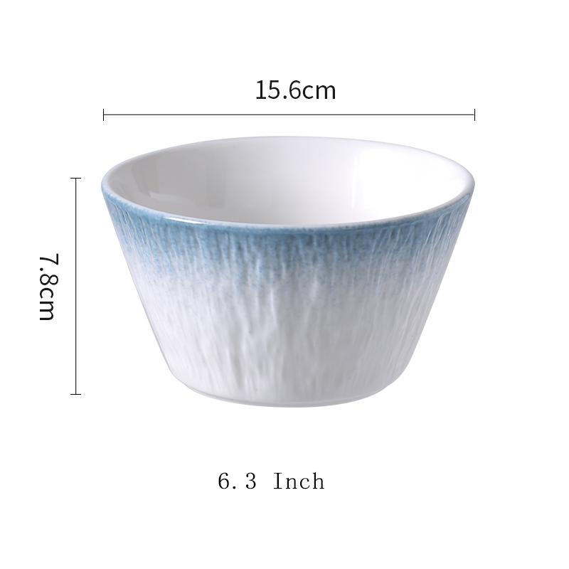 Ceramic Rice Bowls Household 6.3 Inch Stone Pattern Underglaze Colour Simple Dining Tableware Japanese New Creative Solid Bowl 6.3 inch