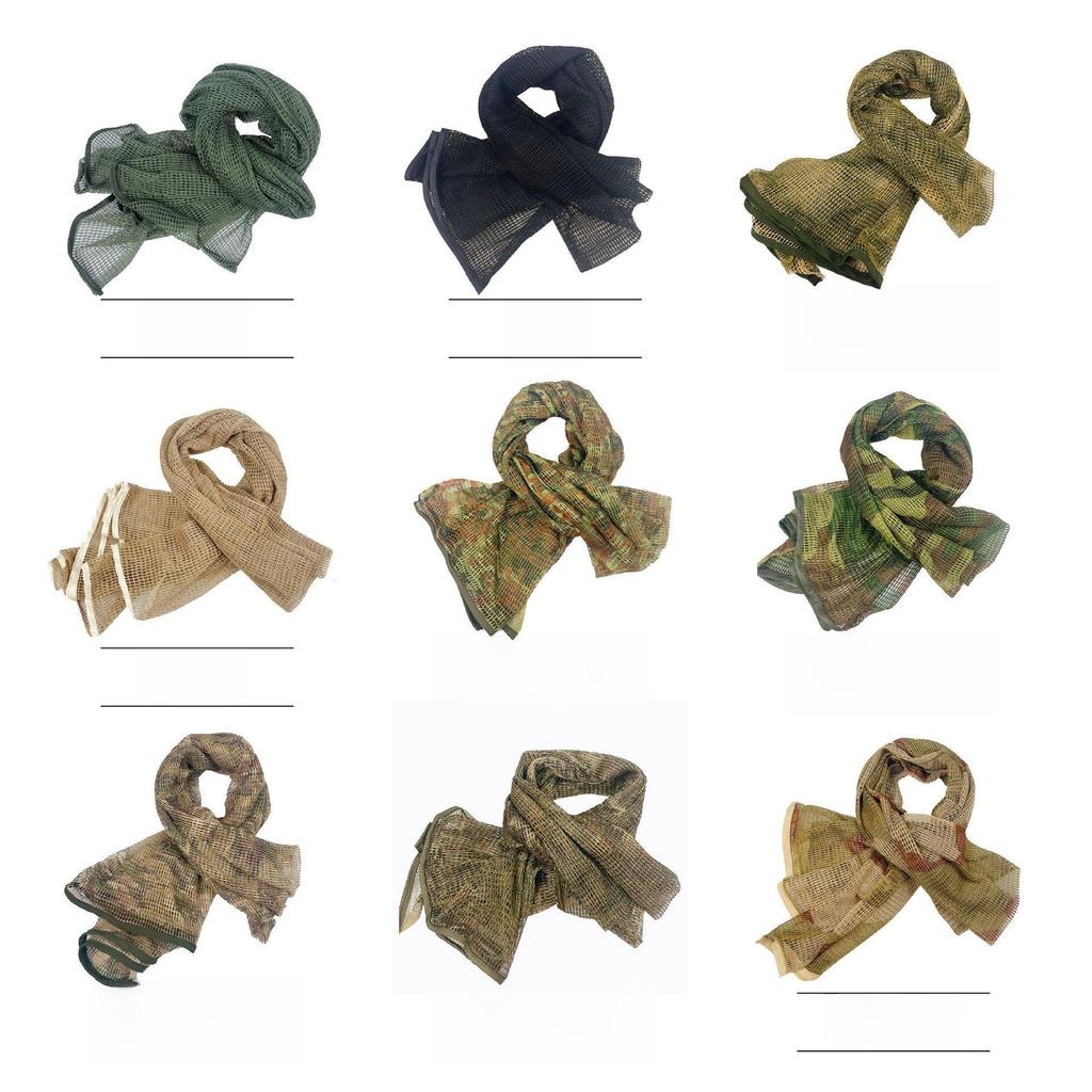 Taktyczny szal maskujący dżungla - Duża chusta wojskowa outdoorowa na głowę do polowania i aktywności CS