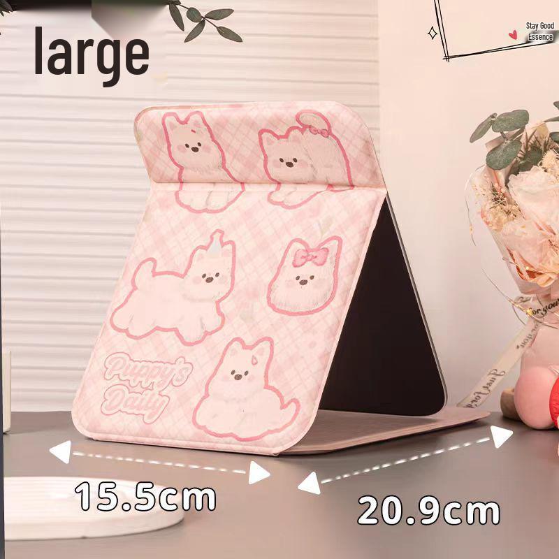 Folding Flip-up Makeup Mirror with Stand - High-Definition, Portable, Simple Vanity Table Mirror