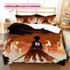 Attack On Titan Pattern Bedding Quilt Set  Home Decoration  Gift (1 * Duvet Cover + 2 * Pillowcase  Without Core)