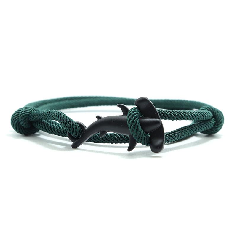 Charm Bracelet Men Women Double Layer Adjustable Ocean Shark Braslet Camping Jewelry Male Beach Accessories Gift For Him Pulsera