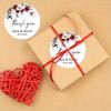 100pcs Personalized Round Burgundy Floral Thank You Stickers Wedding Custom Name Date Gift Labels For Gift Wrapping Party Favors