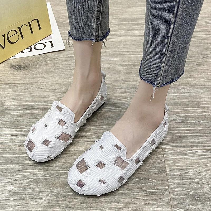 Модные женские сетчатые туфли на плоской подошве — фото 4