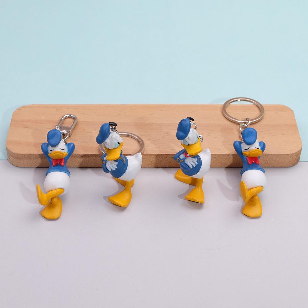 Anime Figure Donald Duck Keychain Action Backpack Key Chain Decoration Collection Statue Toy Birthday Gift Poseable Articulated Scale Detailed Movable