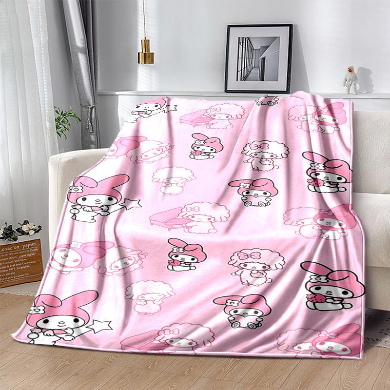 1pc My Melody and Little Twin Stars Blanket, Soft Throw for Home Decor, Gift Idea, Living Room, Travel, Camping, Car Blankets, Beach, Office Naps, Sui