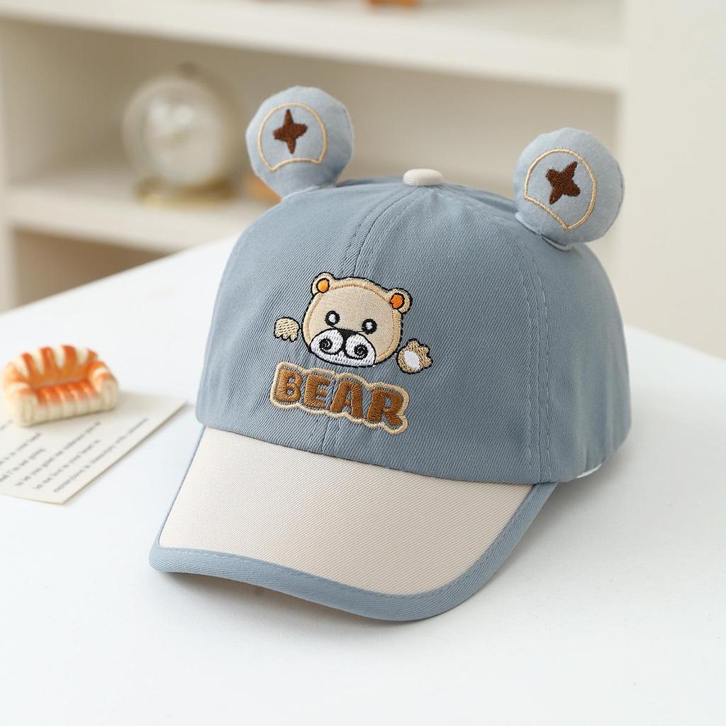 Korean Style Bear Duckbill Hat for Toddlers (1-3 Years) - Unisex Baby Sun Protection Baseball Cap, Spring/Summer 2026