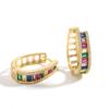 Luxury Gold Plated Colorful Stone Zircon  Copper Crystal Heart Ring For Women Wedding Boho Jewelry Christmas Gift