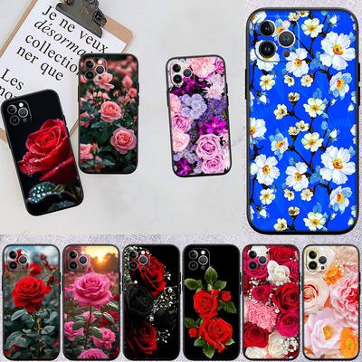 FM8 Beautiful Roses Flower Soft Shell Phone Case for iPhone SE X XS XR 11 16E 17 Pro Max Air 8 7 6 6s Plus
