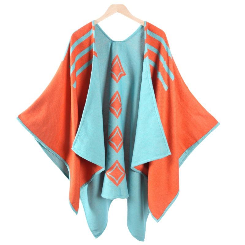 Simple and High-end Shawl Grassland Yunnan Shawl Cape with Cape Imitation Cashmere Scarf