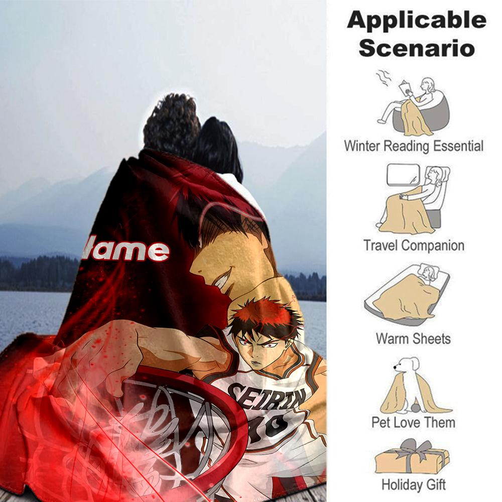 Customiz Name Personality Kuroko's Basketball Blanket Soft &Warm Sofa Office Bed Travel Lunch Break Blanket, Gift Suitable All Seasons