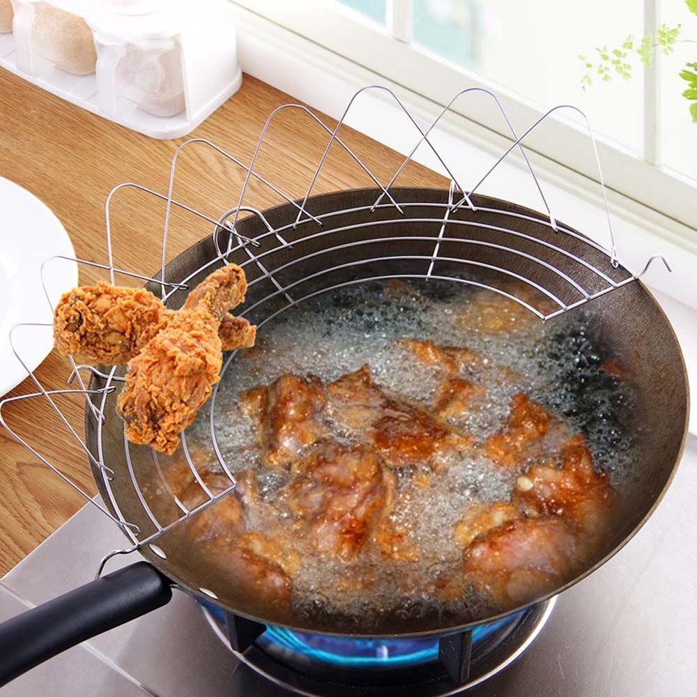 Kitchen Gadgets Holder Heat-resistance Steaming Stand Frying Pan Shelf Pot Steamer Oil Drain Rack