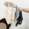 Women's Luxe Satin Mesh Sexy Lace Thin See Through Mid Low Waist Light Cooked Briefs Panties