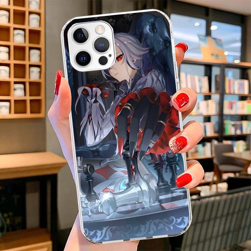 Arlecchino Genshin Impact Cover Phone Case For iPhone 16 17 Air 15 14 Pro Max 16E Phone Case 13 Mini 12 11 7 SE 8 Print Pattern