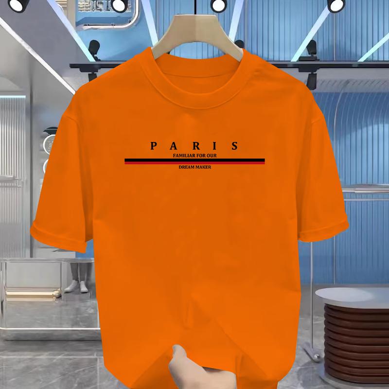 Summer Men's Fashion T-shirt Top Luxury Brand Letter Print T-shirt Short Sleeve T-shirt Women's Fashion Crew-neck Top