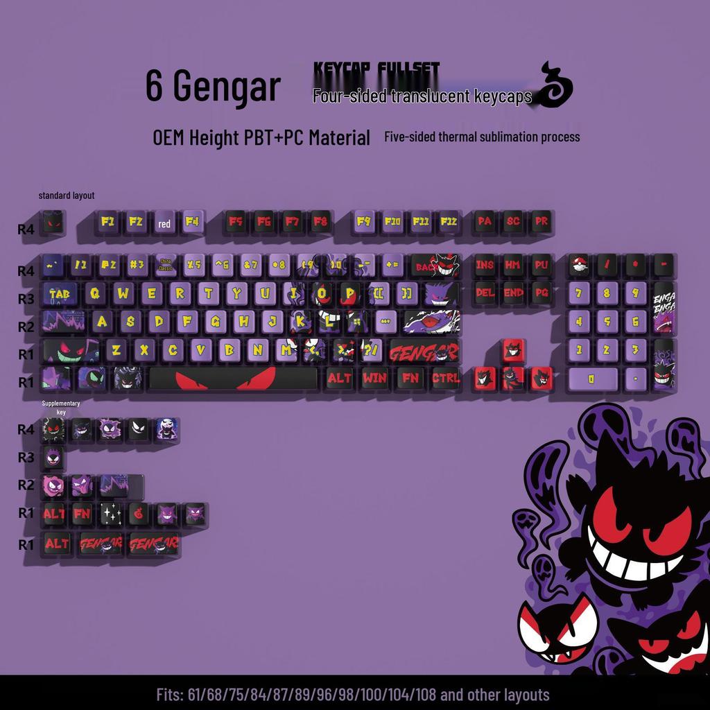 Four-Sided Translucent Color Keycaps for Customized Mechanical Keyboard