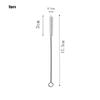 5pcs Soft Hair Tube Cleaner Brush Stainless Steel Handle Bottle Cleaning Brush  For Straw Bottles