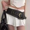Women's Wide Retro Punk Style Belt: High-End, Fashionable, Versatile, Decorative Accessory for Trendy Skirt Pairing.