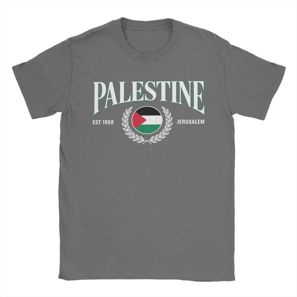 Couple T Shirt Palestine Jerusalem Flag EST 1988 TShirts Summer Tee Shirt Y2K Casual Pattern 100 Cotton Clothes Birthday Gift