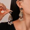 Inlaid Rhinestones French Waterdrop Earrings Imitation Pearl Long Tassels Dangle Earrings  Women