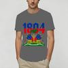 Vintage Haitian flag TShirt for Unisex Crewneck Cotton T Shirts Short Sleeve Tee Shirt Printed Clothes