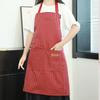 Kitchen Cotton Striped Apron Household Adult Apron for Cleaning Cooking Baking Large Pockets Men Women Apron Overalls