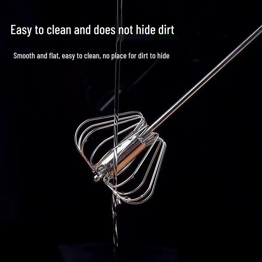 Semi-Automatic Handheld Egg Beater & Milk Frother - Stainless Steel Whisk & Cream Mixer