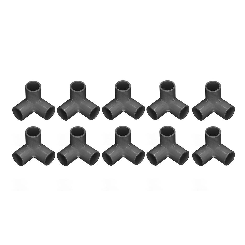 10PCS 3 Way Pipe Fittings PVC Plastic Right Angle Tee Corner Connector 20mm Inner Diameter