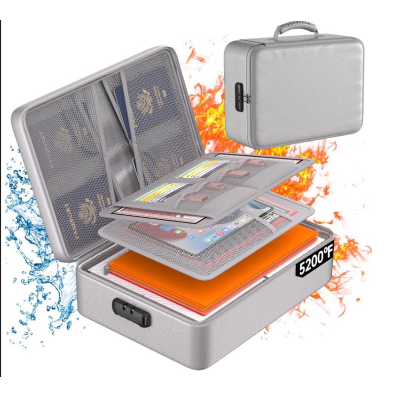 Fireproof Document Box,Hard Case Fireproof Document Organizer with Lock,Portable Fireproof Safe Storage Box Case for Files
