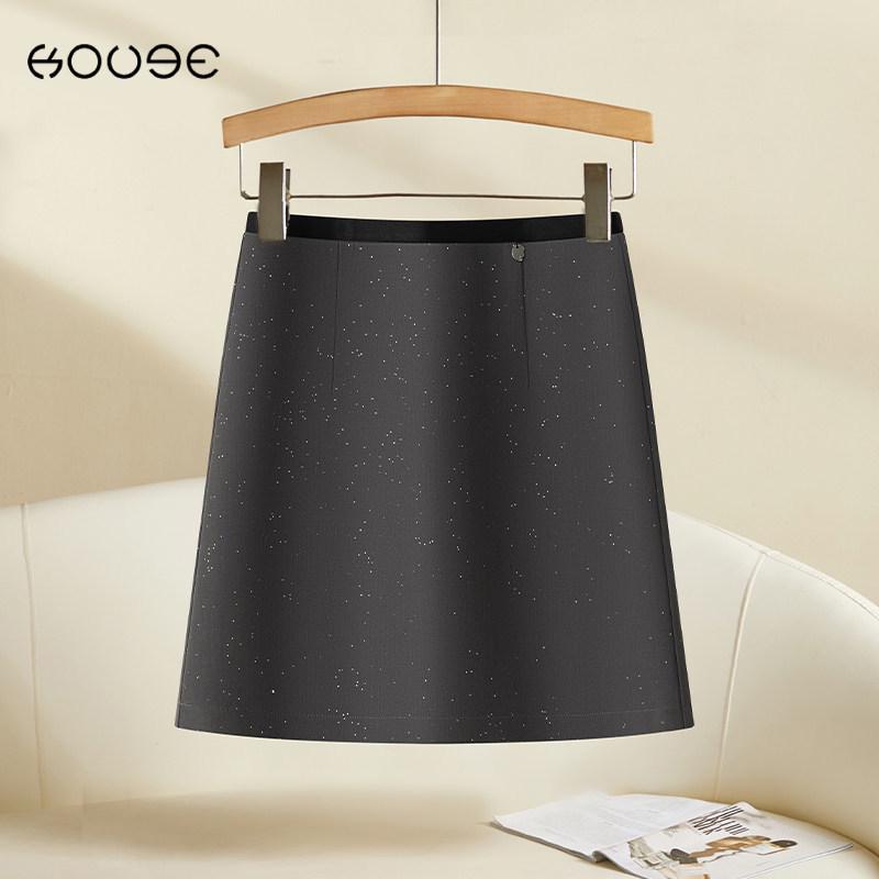 Luxe Black Sequin Midi Skirt - 2026 Spring Collection: Elegant, Slimming, Versatile, Hip-Hugging Straight Cut for Women
