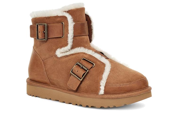 UGG Dune Mini Buckle Boot Fleece Lined Brown Women's 1119431-CHE