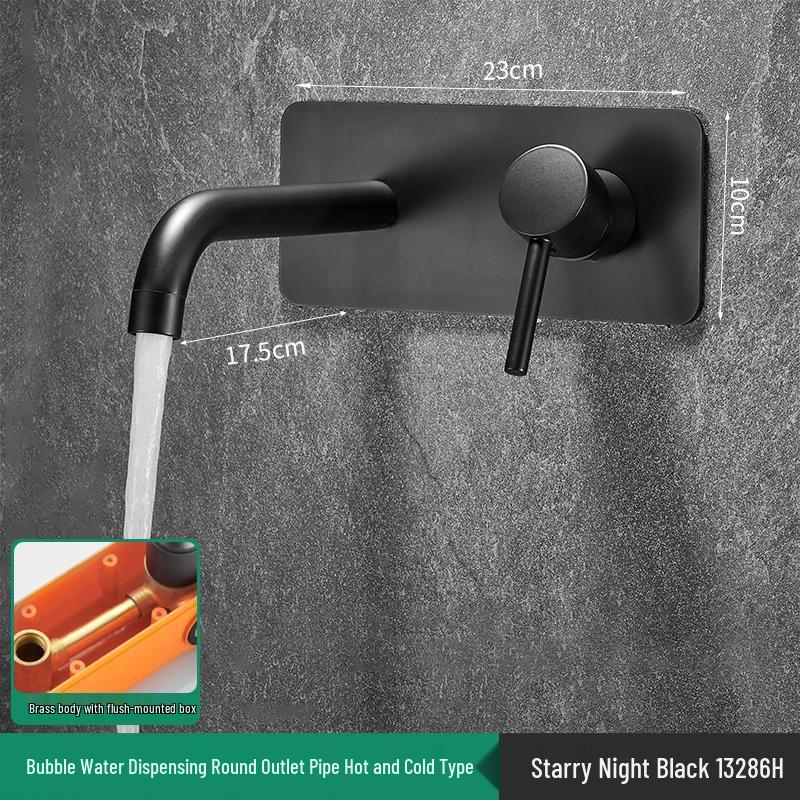 Brass Concealed Wall-Mounted Bathroom Faucet