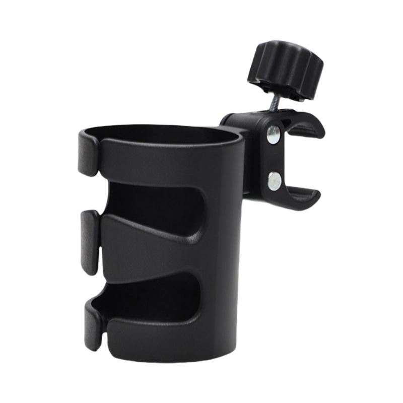 

Universal Baby Strollers Cup Holder Convenient and Adjustable Pram Cart Drink Organiser for Bottles Coffee and Beverages чорний