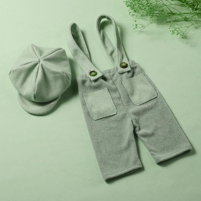 Baby Photography Props Romper and Curved Brim Hat Outfit Photo Shoot Clothes Baby Infant Photography Costume Clothing