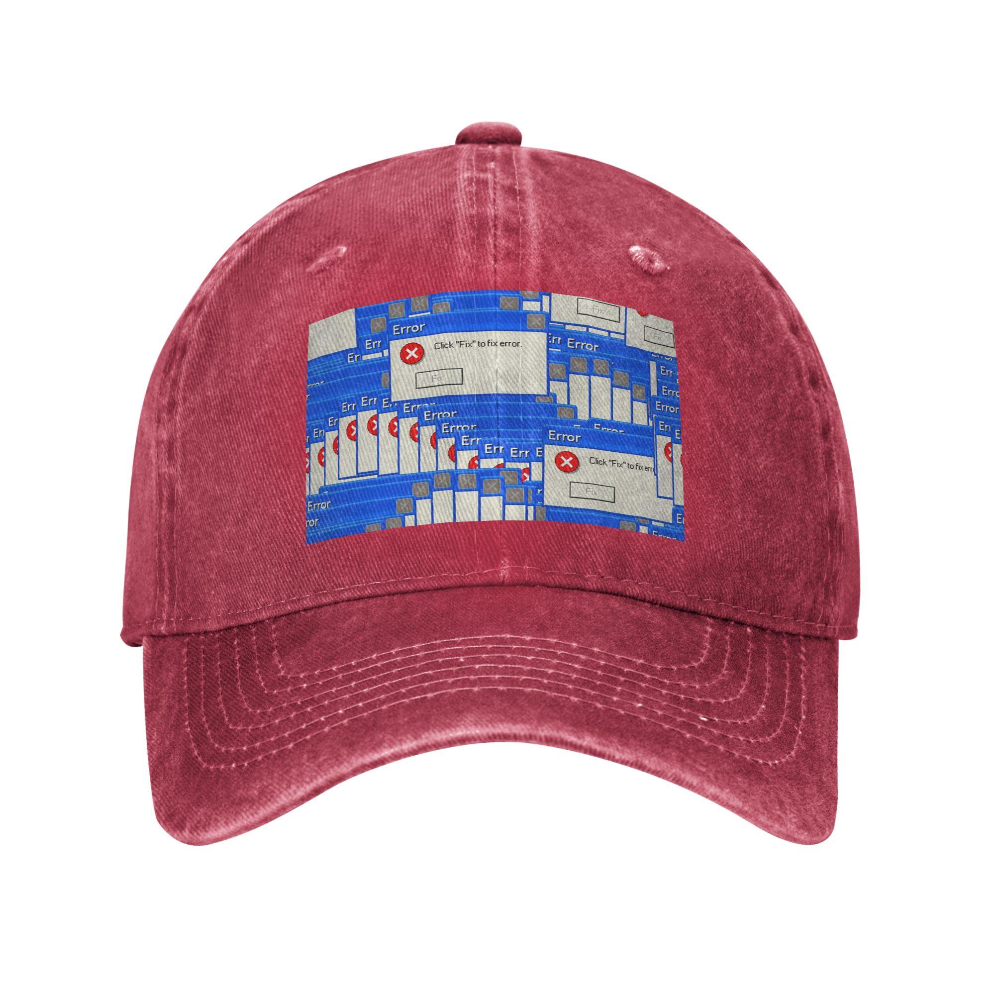 

windows xp error tiled Baseball Caps Snapback Washed Denim Hats Outdoor Casquette Sports Baseball Cowboy Hat for Unisex Women One Size