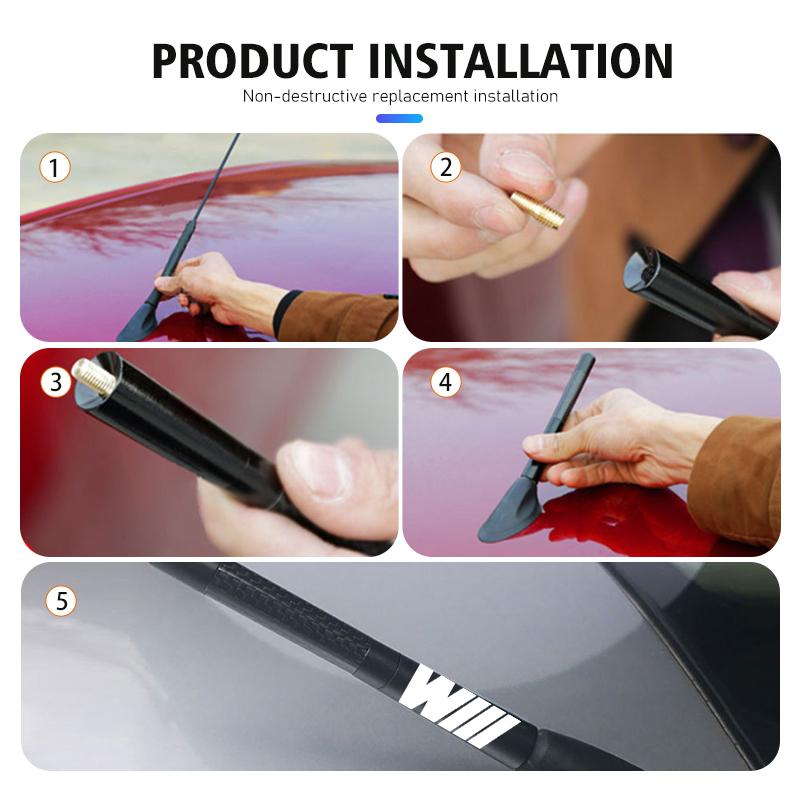 For BMW 12cm Carbon Fiber Auto Roof Antenna Radio Aerial Antenna Accessories E30 E34 E36 E39 E46 E52 E53 E60 E61 E62 E70 E71 E83