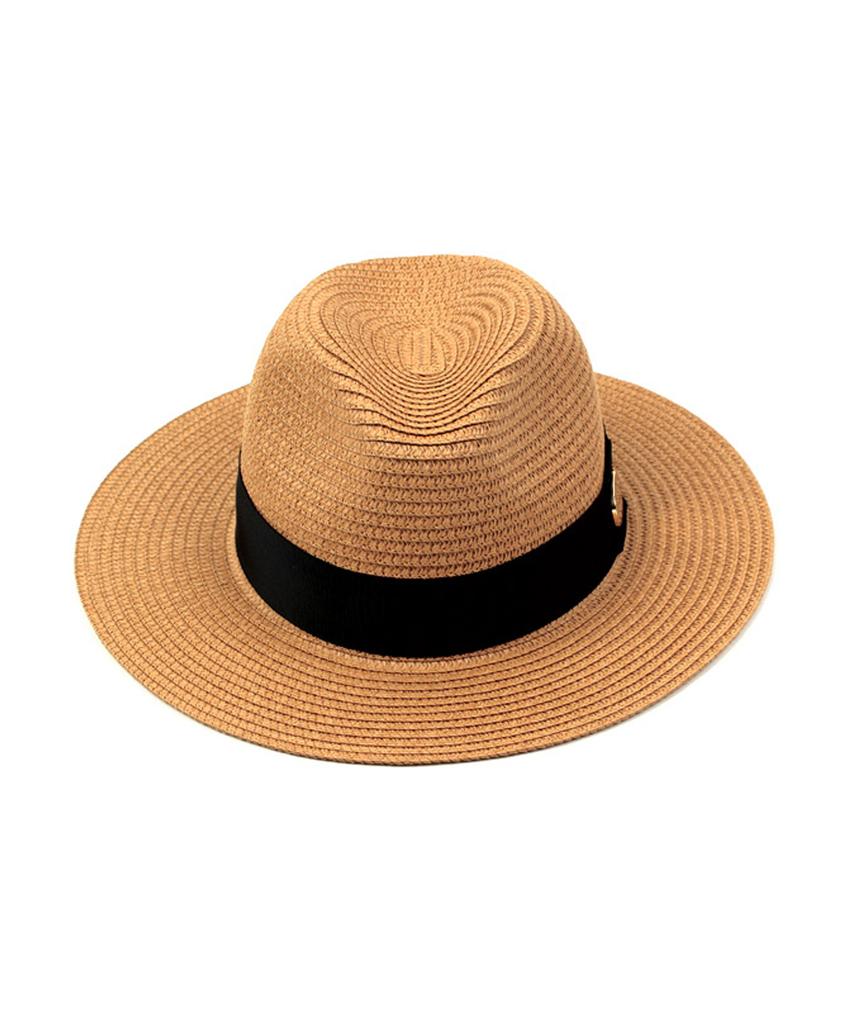 Yunibeosyeolkemiseuteuli Gold-Metal Summer Beige Fedora