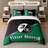 Custom Bedding Set SC Freiburg FC Pattern, Print Name Text 1 Duvet Cover Plus 2 Pillowcases Home Textile
