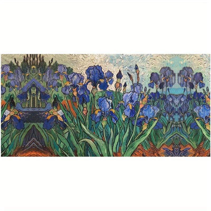 

Beach Towel Van Gogh Iris Art Pattern Sun Protection Windproof Suitable for Swimming Pool Camping Travel Blanket W30*H60(CM)