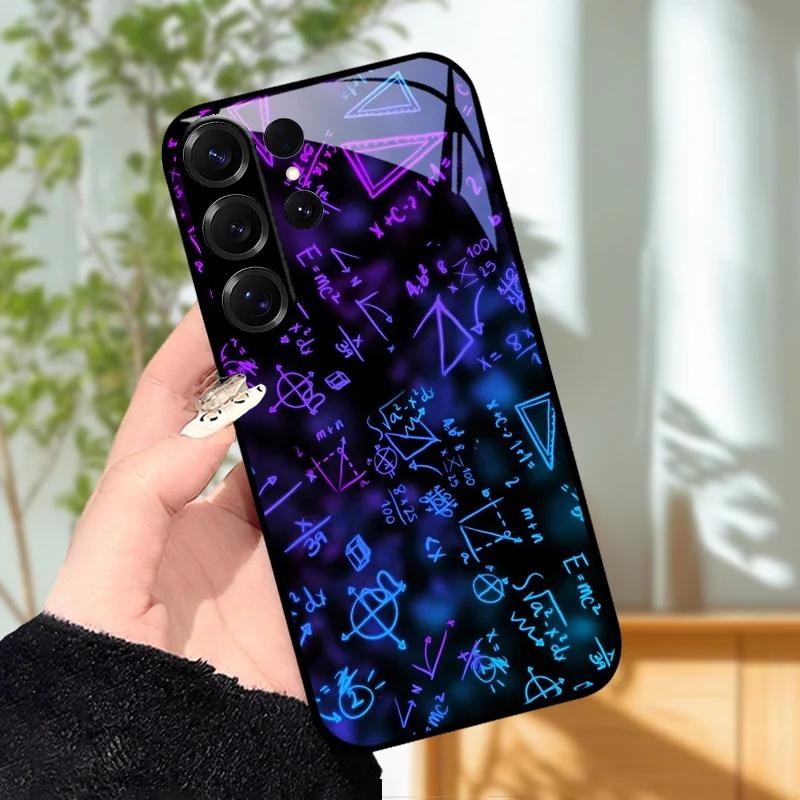 For Samsung S23 S24 Ultra Fashion Case S24 Plus / S23+ S24+ Hard PC Tempered Glass Phone Cover For Galaxy S23 FE Glass Protector