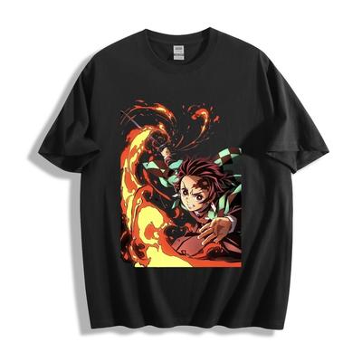 Demon Slayer Kyojuro Rengoku Fiamma T-Shirt - Epico Design Lama di Fuoco Maglietta Unisex