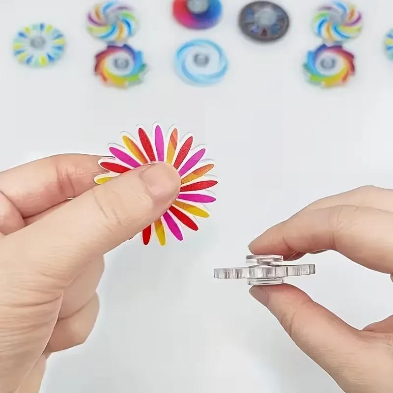 6-24 Pieces Mini Rainbow Fidget Spinner For Stress Relief, Party Bag Filler, Game For Home And Festivals