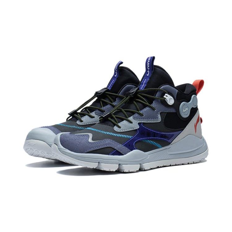 Li Ning Comfortable Versatile Shock Absorbing Durable Low Top Outdoor Shoes Kids Shoes Black YKES014-3