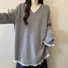 Sweatshirt for Women Oversize V Neck Loose Lace Casual Pullover Long Sleeve Shirt Winter Sweatshirt Top