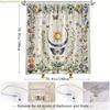 Vintage Floral & Celestial Bathroom Decor with Sun, Moon, Butterflies - Elegant Bath Curtain for Modern Traditional Bathrooms