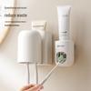 Wall-Mounted Toothbrush and Mouthwash Cup Holder with Toothpaste Storage