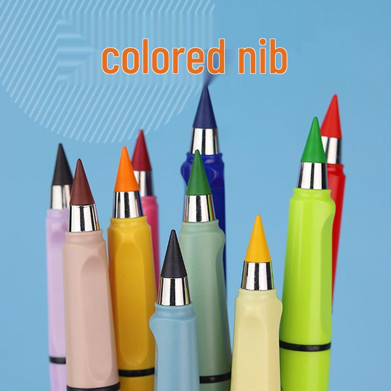 Erasable Posture Correcting Eternal Pencil - 12 Colors, No Sharpening Needed, Durable Lead, Perfect for Kids' Drawing.