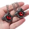 Love Game Love and Deep Space Qin Che Crow Brooch Red Gem Cute Animal Pin Badge Emotion Badge for Women Girls Gifts