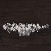 Trendy Silver Color Rhinestones Leaf Flower Hair Comb Bridal Hair Accessories Headpiece wedding Hair ornaments Women Jewelry