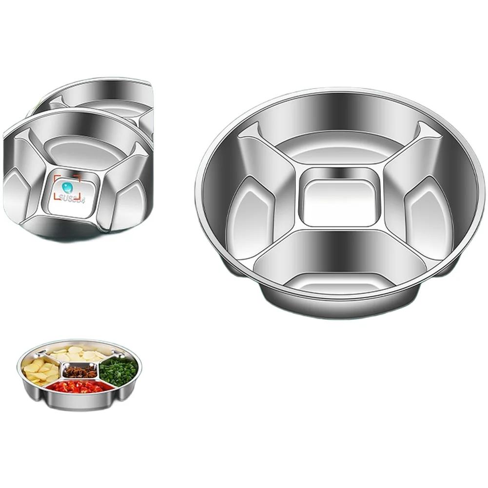 

Divided Tray 316 Stainless Steel Compartment Plate 5 Section Serving Tray For Kitchen Serving Snacks Prep Home Kitchen Pallet