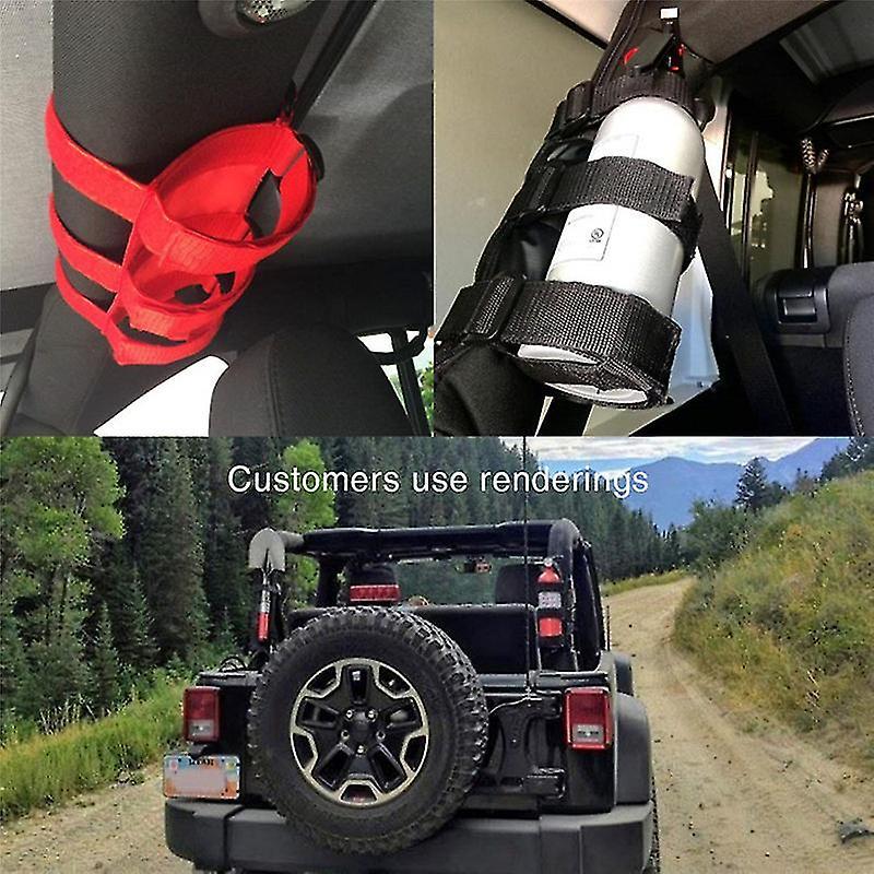 Adjustable Extinguisher Mount Strap Oxford Cloth Car Roll Bar Fire Extinguisher Holder Belt For Jeep Wrangler Tj Jk Jl 1997-2018